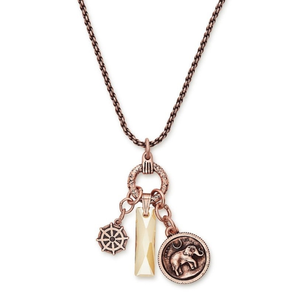 Alex and Ani rose gold Wisdom trio necklace